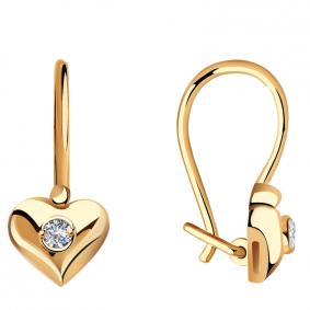 Золотые серьги Красносельский ювелир С0940 с фианитом С0940 фото