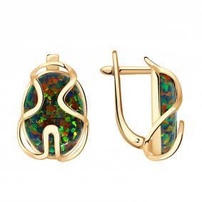 Золотые серьги Красносельский ювелир С1634 с опалом С1634 фото