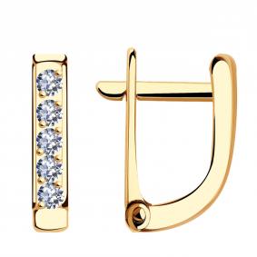 Золотые серьги Александра С172ск с фианитом С172ск фото