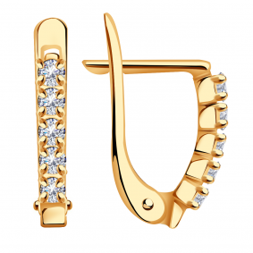 Золотые серьги Александра с187ск с фианитом с187ск фото