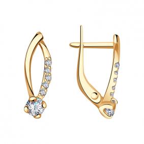 Золотые серьги Красносельский ювелир С2328 с фианитом С2328 фото