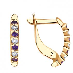 Золотые серьги Красносельский ювелир С2359-си с фианитом С2359-си фото