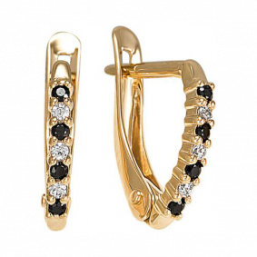 Золотые серьги Красносельский ювелир С2359 с фианитом С2359 фото