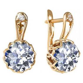 Золотые серьги Красносельский ювелир С2363 с фианитом С2363 фото