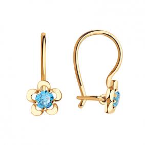 Золотые серьги Красносельский ювелир С2460-г с фианитом С2460-г фото