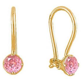 Золотые серьги Красносельский ювелир С2462-р с фианитом С2462-р фото