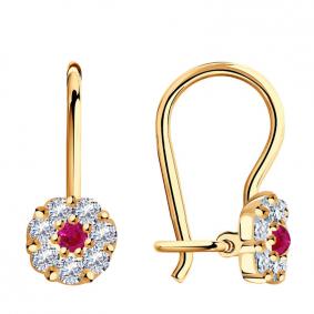 Золотые серьги Красносельский ювелир С2463-к с фианитом С2463-к фото