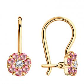 Золотые серьги Красносельский ювелир С2463-р с фианитом С2463-р фото