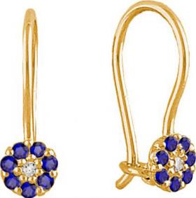 Золотые серьги Красносельский ювелир С2463-с с фианитом С2463-с фото