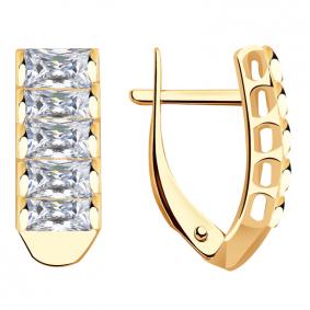 Золотые серьги Красносельский ювелир С2574 с фианитом С2574 фото