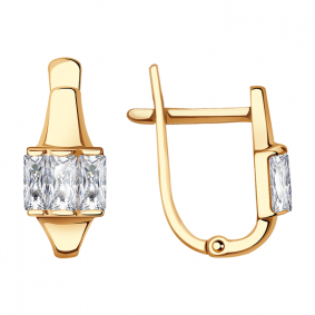 Золотые серьги Красносельский ювелир С2583 с фианитом С2583 фото