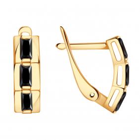 Золотые серьги Красносельский ювелир С2591 с фианитом С2591 фото