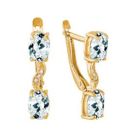 Золотые серьги Красносельский ювелир С2603 с фианитом С2603 фото