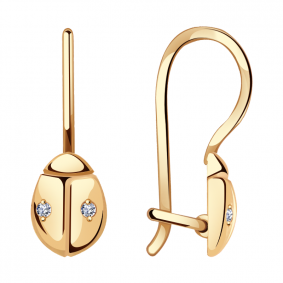 Золотые серьги Александра С268ск с фианитом С268ск фото