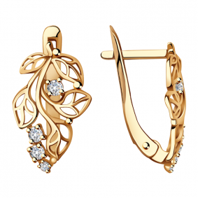 Золотые серьги Красносельский ювелир С2889 с фианитом С2889 фото