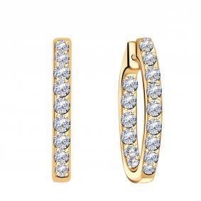 Золотые серьги Красносельский ювелир С2984 с фианитом С2984 фото