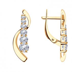 Золотые серьги Красносельский ювелир С3061 с фианитом С3061 фото