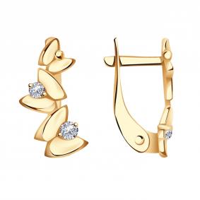 Золотые серьги Красносельский ювелир С3224 с фианитом С3224 фото