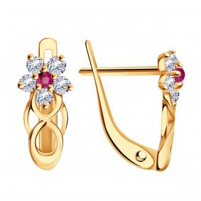 Золотые серьги Красносельский ювелир С3228-к с фианитом С3228-к фото