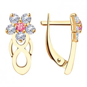 Золотые серьги Красносельский ювелир С3228-р с фианитом С3228-р фото