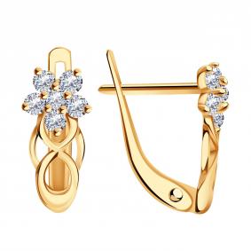 Золотые серьги Красносельский ювелир С3228 с фианитом С3228 фото