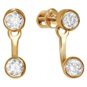 Золотые серьги Красносельский ювелир С3247 с фианитом С3247 фото