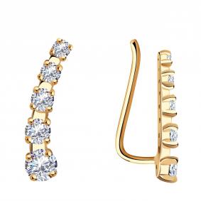 Золотые серьги Красносельский ювелир С3253 с фианитом С3253 фото