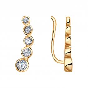 Золотые серьги Красносельский ювелир С3278 с фианитом С3278 фото