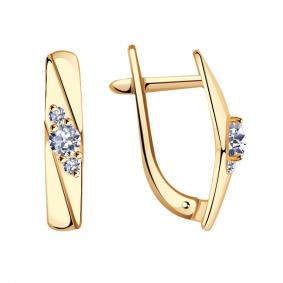 Золотые серьги Красносельский ювелир С3549 с фианитом С3549 фото