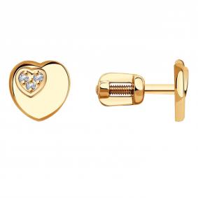 Золотые серьги Красносельский ювелир С3757 с фианитом С3757 фото