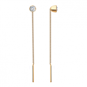 Золотые серьги Александра С391ск с фианитом С391ск фото