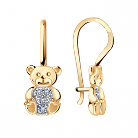 Золотые серьги Александра С502ск с фианитом С502ск фото