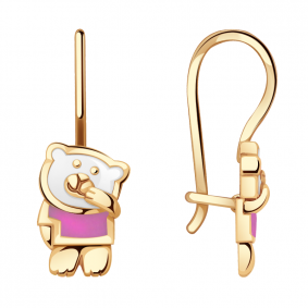 Золотые серьги Александра С516ск-1 с эмалью С516ск-1 фото