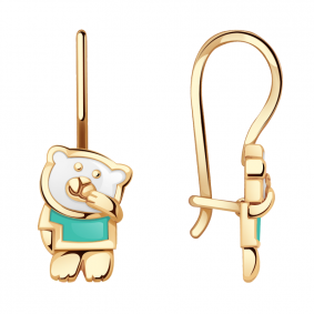 Золотые серьги Александра С516ск с эмалью С516ск фото