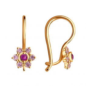 Золотые серьги Александра с538-20ск-р с фианитом с538-20ск-р фото