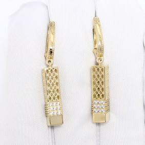 Серьги из лимонного золота ВЕРОНА СМ2164л с фианитом СМ2164л фото