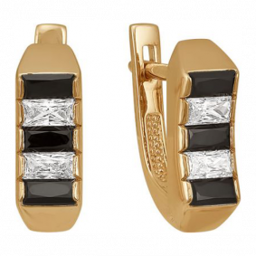 Золотые серьги Красносельский ювелир Сд2983 с фианитом Сд2983 фото