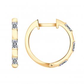 Золотые серьги Красносельский ювелир Сд3710 с фианитом Сд3710 фото