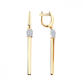 Золотые серьги Александра Сф001ск с фианитом Сф001ск фото