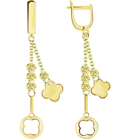 Серьги из лимонного золота Александра Сф003сл Сф003сл фото