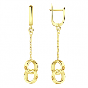 Серьги из лимонного золота Александра Сф007сл Сф007сл фото