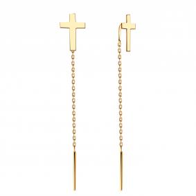 Золотые серьги-кресты Karatov Т10002Е159 Т10002Е159 фото