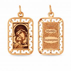 Золотая подвеска Владимирская Божья Матерь Karatov Т100432396 Т100432396 фото