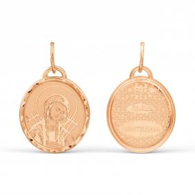 Золотая подвеска-иконка Божьей Матери Семистрельная Karatov с эмалью Т100432400 Т100432400 фото