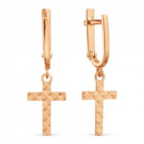 Золотые серьги-кресты Karatov Т100629352 Т100629352 фото