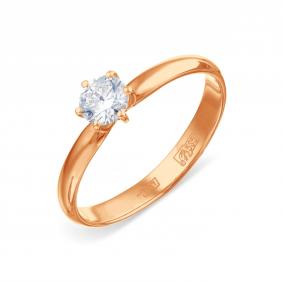 Золотое кольцо Karatov Т101013262-0,39 с бриллиантом Т101013262-0,39 фото