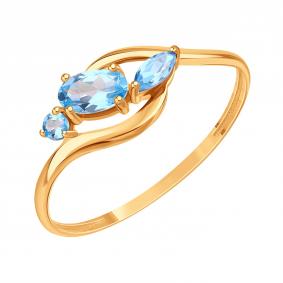 Золотое кольцо Karatov Т10101А098 с топазом Т10101А098 фото