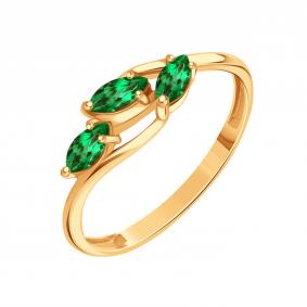 Золотое кольцо Karatov Т10101Б712 с изумрудом Т10101Б712 фото