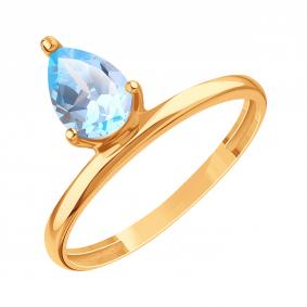 Золотое кольцо Karatov Т10101Б902 с топазом Т10101Б902 фото