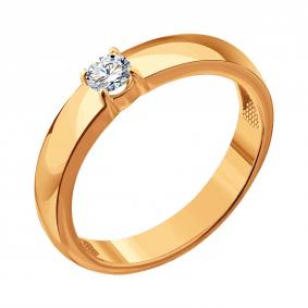 Золотое кольцо Karatov Т10101Д767 с бриллиантом Т10101Д767 фото